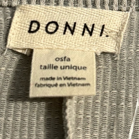 DONNI NWT Long Line Cardigan Tan Grayish Ribbed Basic Casual - Picture 7 of 10